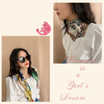 シルク100% スカーフ 首に巻く